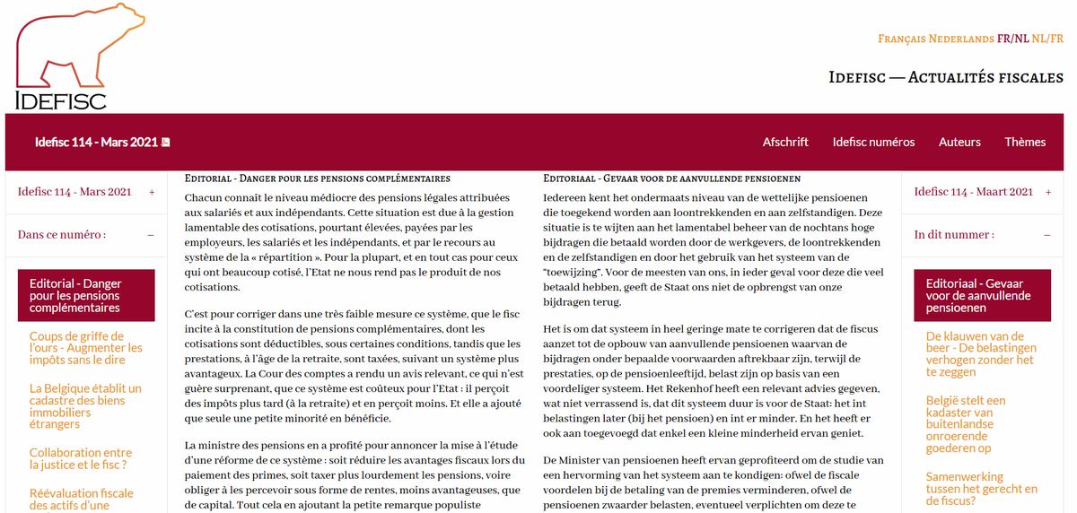 Home page of the Idefisc website